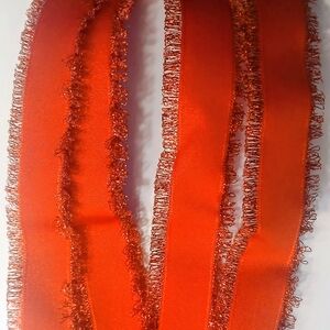 *(5 Yards of Red Ribbon with a Glittered Fringe 1.5 Inches Wide)*